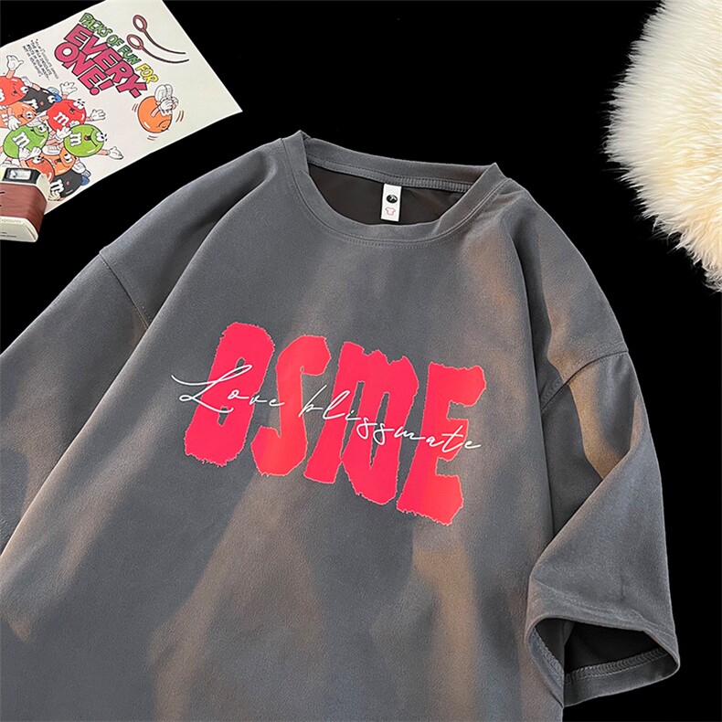抖音同品质220克麂皮绒印花短袖T恤TT03,男装T恤,星座1611B