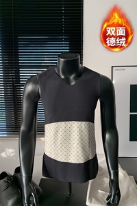 科技锁温双面德绒内衣打底男贴身无骨缝合背心T24585-特P17控38图片