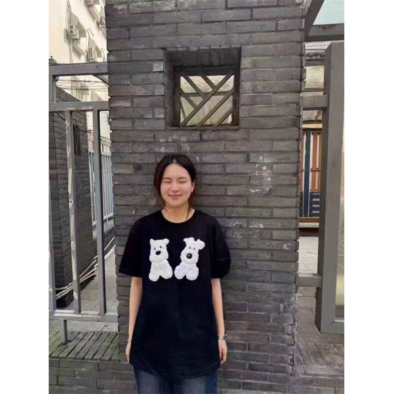 H0433-p35毛巾绣+贴标大短袖t恤女夏季半袖宽松别致上衣,男装T恤,星座617A-2