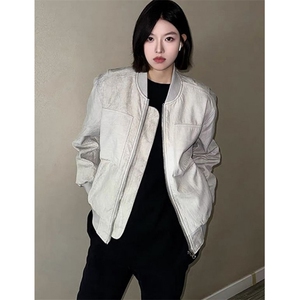 春秋季男女cleanfit复古短款外套潮牌工装夹克棒球飞行员 JK726图片