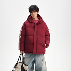冬季潮流条纹五防立领加绒加厚棉衣情侣撞色棉服外套MY8899-p78，男装棉衣，星座610B-1