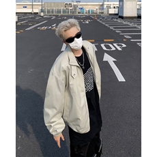 春秋美式刺绣pu皮夹克男休闲宽松街头棒球服，男装夹克，星座716-3