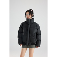 现货5W件冬季三防重磅硬挺boxy短款羽绒立领PU皮棉衣外套加厚棉服，男装棉衣，电商A486
