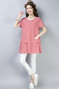 T恤圆领2025年格子韩风时尚潮牌夏季短袖休闲修身型时尚简约潮流图片