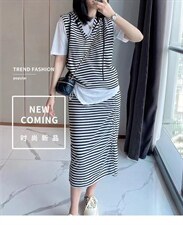 夏季条纹三件套，其它，简蔻