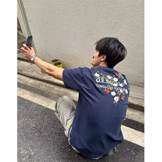 网络图！潮花朵刺绣短袖男款美式复古纯棉小领口五分袖T138，男装T恤，星座103A-1