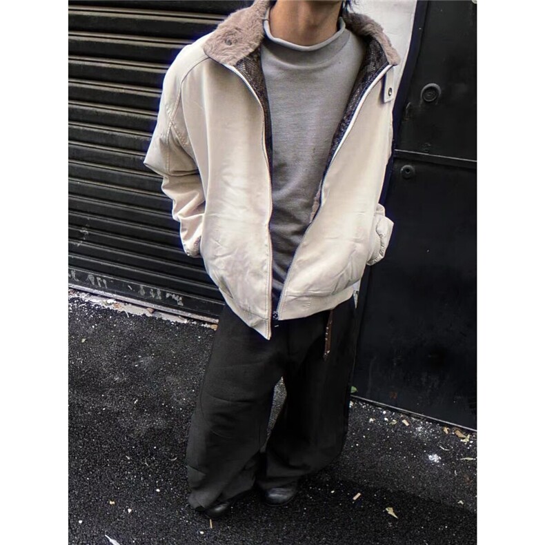 冬季美式拼蛇皮纹PU皮棉衣ing短款保暖夹克座山雕棉服男女款,男装夹克,星座506A