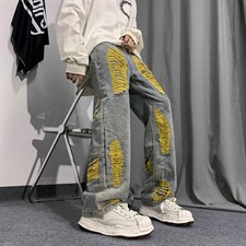 B221新景数据好2023秋装美式ins高街小众牛仔裤LK22039-P65控88，男装牛仔裤，电商B221