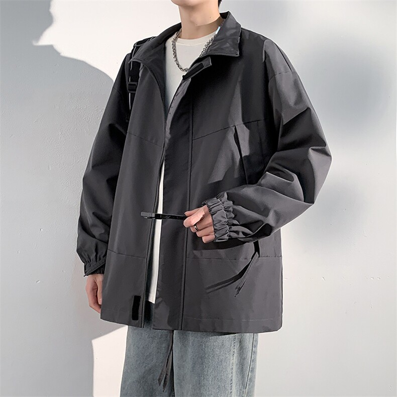 高品质不易褶皱立领防风防水夹克设计拼色外套MYJ24-7804p-65,男装夹克,电商A128