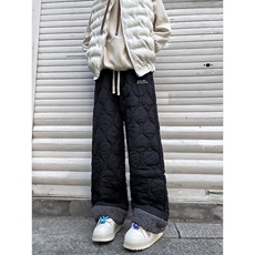 秋冬新款原版质量重磅加棉防水拼接羊羔绒棉裤宽松版ZK3798-P48，男装棉裤，星座313A(原308A-2)