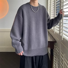 WASSUPHAPPY圆领毛衣男士冬季款加厚打底针织衫潮牌百搭休闲线衣，男装针织衫/毛衣，星座1116-2