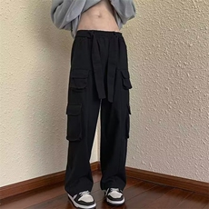 美式复古高街工装裤男直筒阔腿休闲裤时尚潮流ins长裤，男装休闲裤，星座716-3