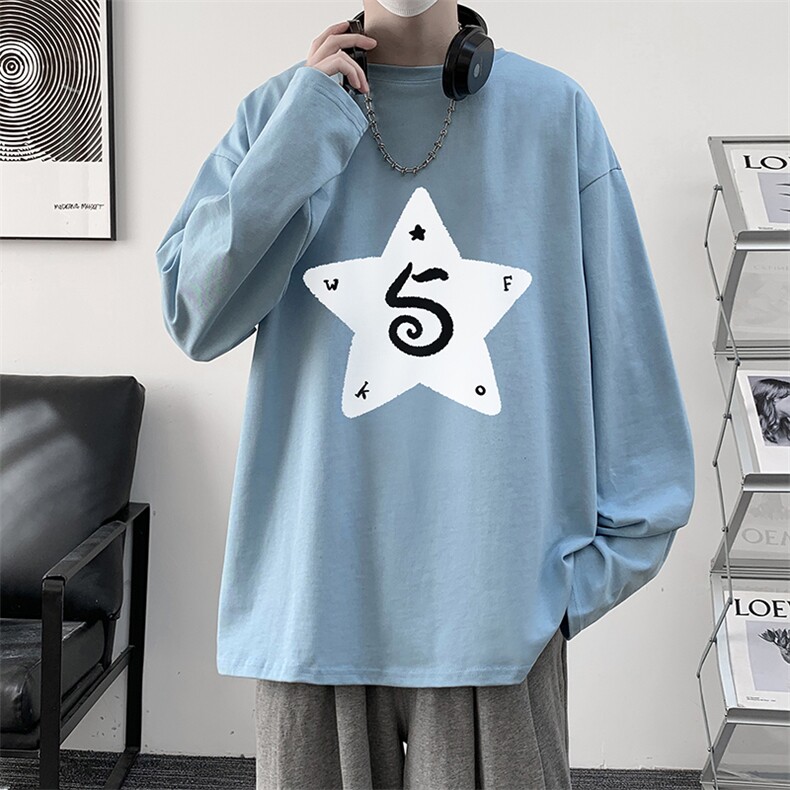 控48重磅230g纯棉长袖t恤男大码圆领卫衣打底衫TX3368-P28,男装T恤,电商A040
