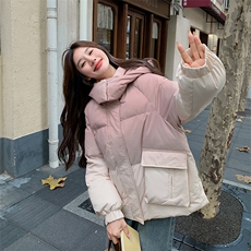 粉色短款渐变羽绒服女2025冬装新款超好看小个子加厚90白鸭绒外套，女装羽绒服，2C176
