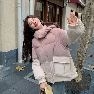 粉色短款渐变羽绒服女2025冬装新款超好看小个子加厚90白鸭绒外套图片