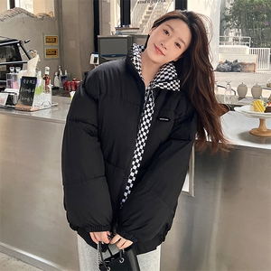 时尚短款立领棉服面包服格子内衬设计感棉衣C270-P95图片