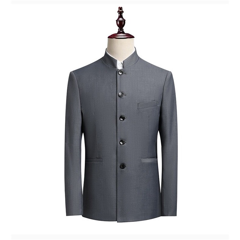 XZ8612P98风立领中山装男西服西裤两件套休闲商务西装套装男，男装西服，星座510A-2