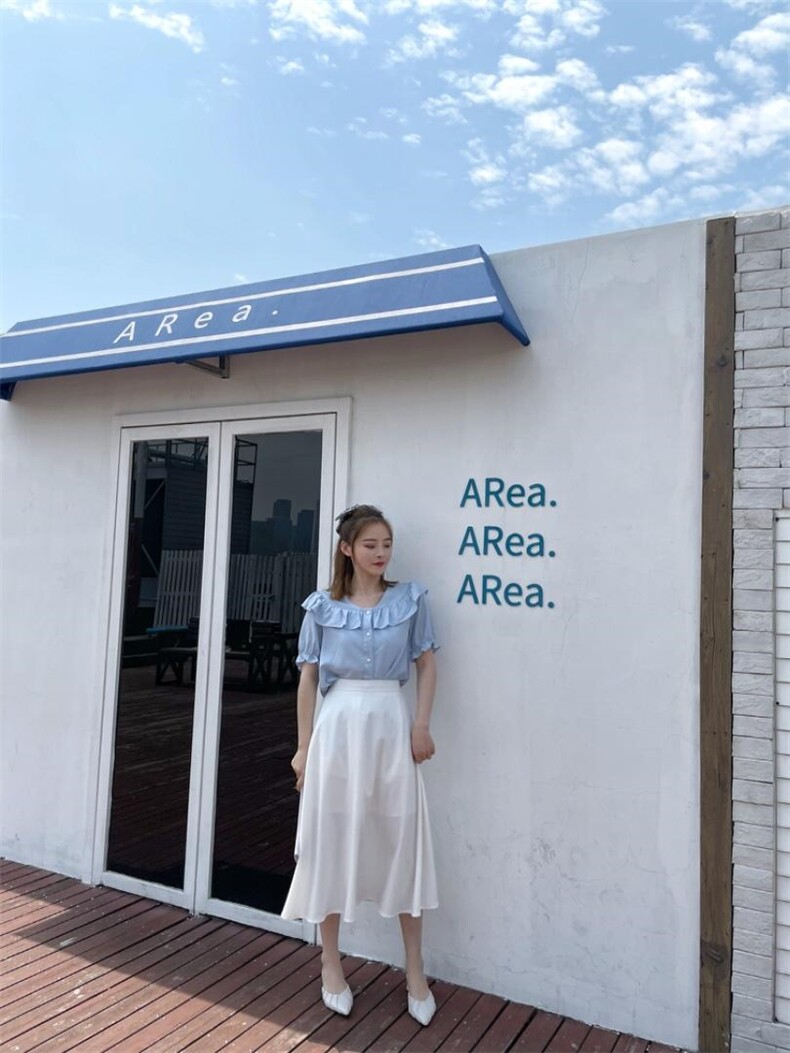 荷叶边小衫2021夏款，女装，朗蔻