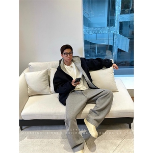 1506-1/Q82800/P54美式重磅双拉链连帽卫衣外套男痞帅休闲外套图片