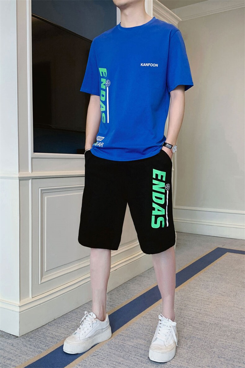 量大优惠纯棉短袖T恤套装青少年初中学生休闲帅气衣服TZ322-P50,男装T恤,电商A320