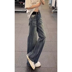 春秋小众微喇牛仔裤女宽松不贴腿喇叭裤显瘦拖地裤N8349，男装牛仔裤，星座1116A（原606A-3）