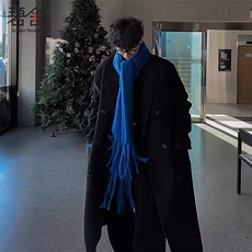 超长款秋冬韩版毛呢大衣宽松高级感潮流外套DY0018P128，男装毛呢大衣，星座1004（原星座815-3）