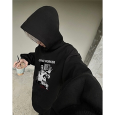 李小龙印花连帽卫衣长款男女宽松百搭慵懒复古W302-P48，男装卫衣，电商C307