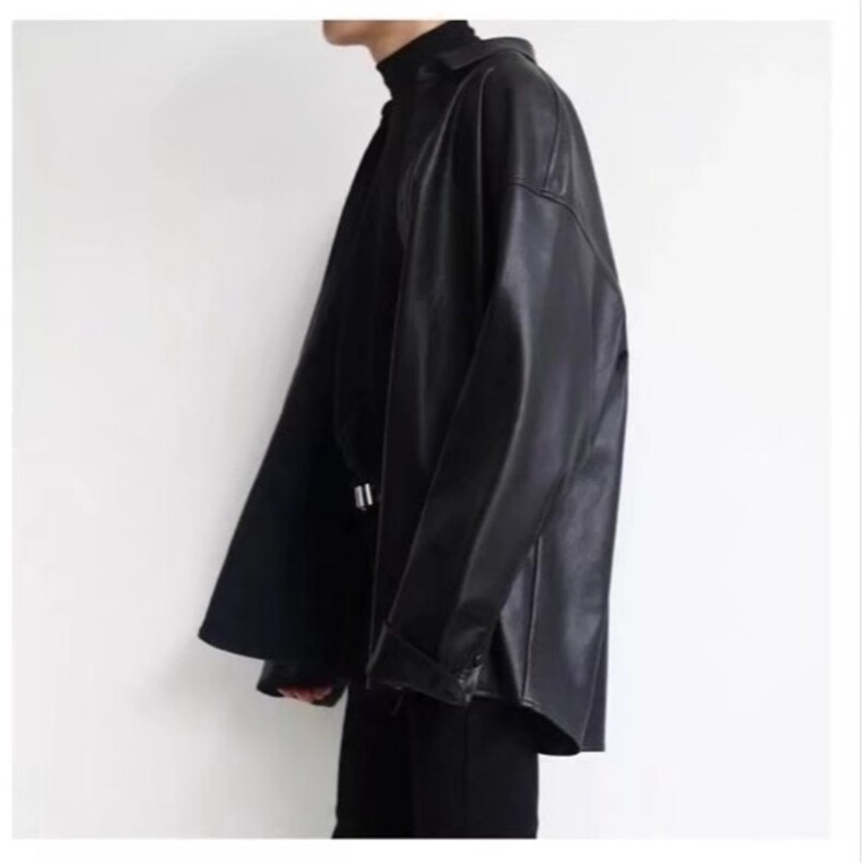 港风秋冬款男PU皮衬衫休闲宽松皮夹克外套JK0026P50,男装夹克,星座1013-1