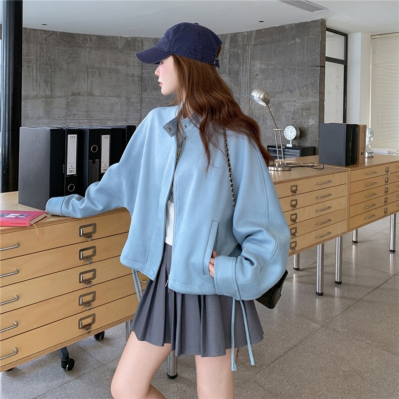 【大货】麂皮绒抽绳外套D63P155K238,女装短外套,2D008