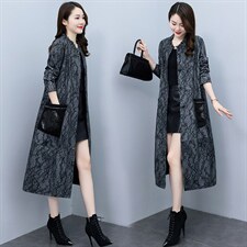 2022秋季女装新款大量现货时尚洋气显瘦民族风大版风衣，女装大码女装，魅衣本色