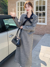 现货-小香风套装女2025秋新款气质高端时尚洋气半身裙两件套，女装套装/套裙，霓裳依族