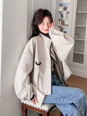 酷盐系立领冲锋衣外套女2025春新款学院风宽松休闲小个子夹克上衣，女装短外套，浙宝A馆126