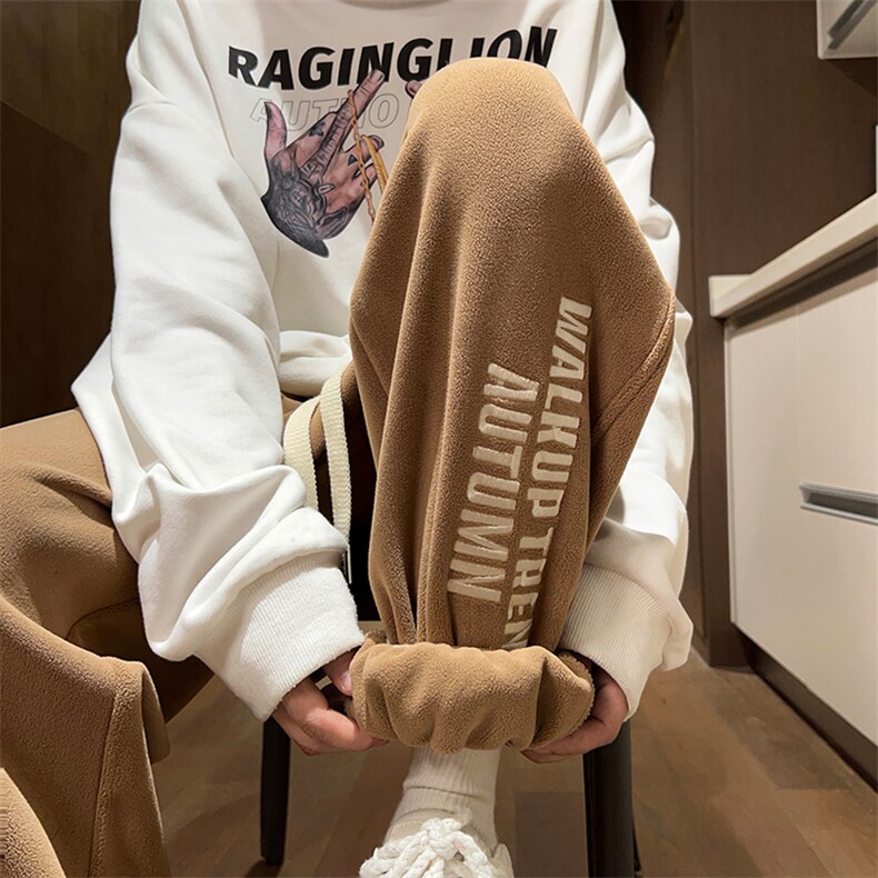 供抖音 品质双面奥粒绒加绒加厚休闲裤男416B-1-KL758-特P50控88图片