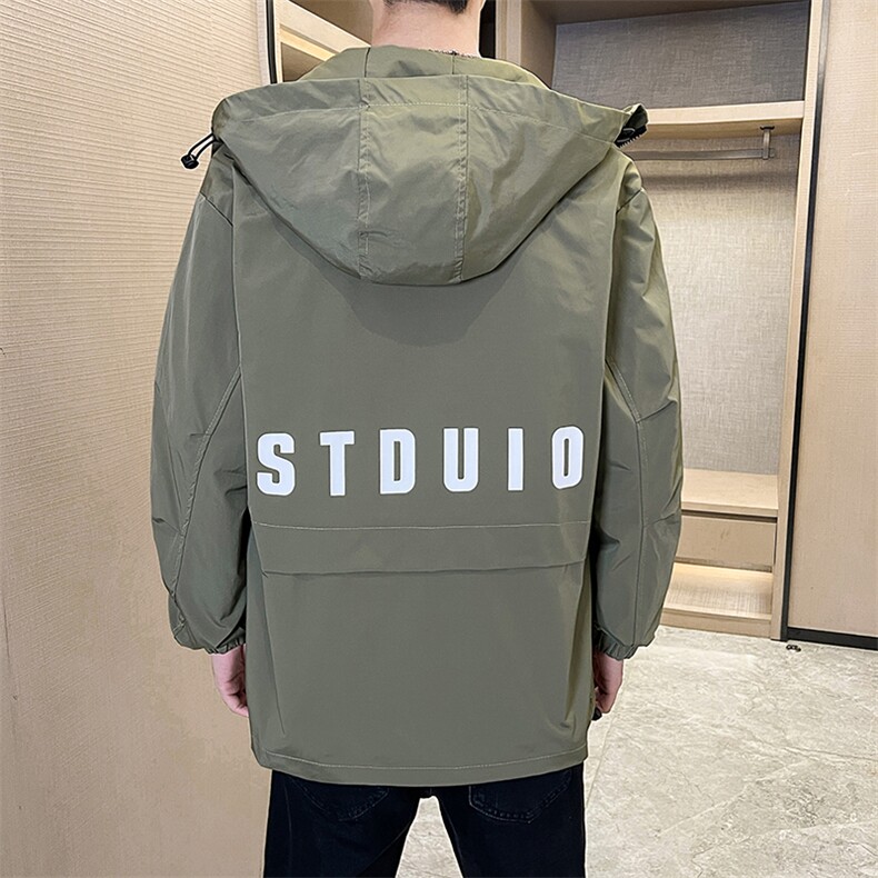 店主风-冲锋衣春秋季新款工装连帽长袖夹克外套2301P105,男装夹克,电商A203-1