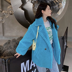 年轻款皮草外套女短款2024韩版秋冬新款仿羊羔毛保暖毛毛外套，女装皮草，尚羽泽网红店