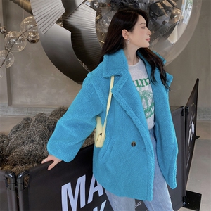 年轻款皮草外套女短款2024韩版秋冬新款仿羊羔毛保暖毛毛外套图片