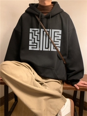 潮流宽松ins休闲男连帽卫衣D325-WY2307-薄款P55厚款P65，男装卫衣，电商D325