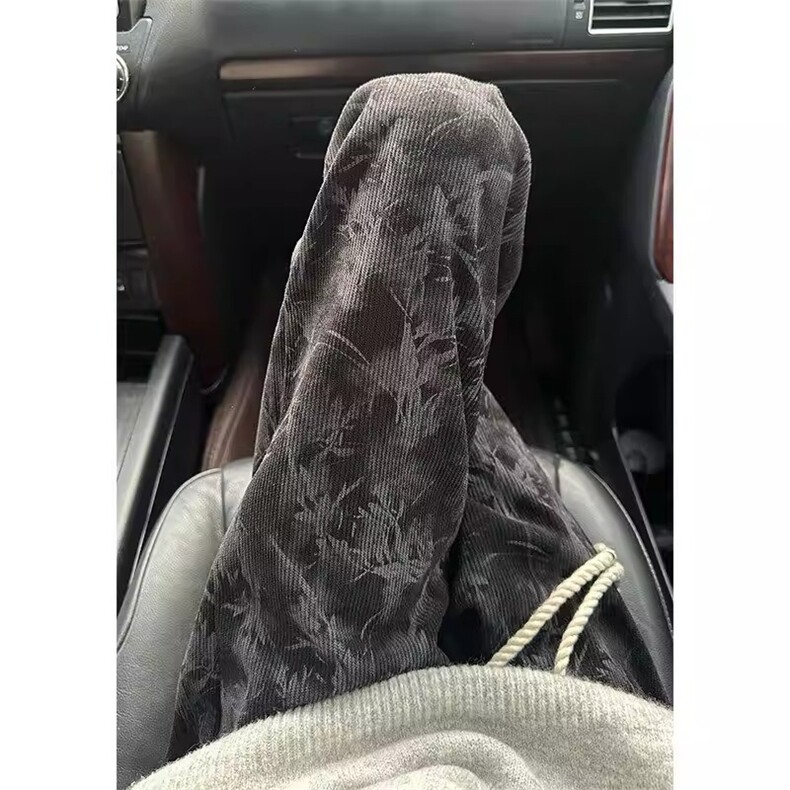 枫叶扎染灯芯绒裤子男款春秋季运动卫裤直筒垂感美式休闲裤CM574,男装休闲裤,星座516A