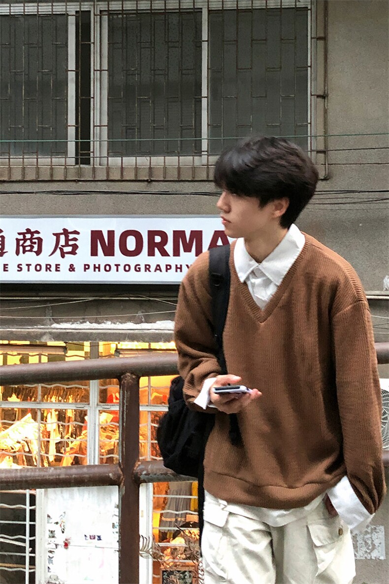特P75无差价新款时尚潮流百搭假两件长袖卫衣-HW3587港风街头,男装卫衣,电商A003