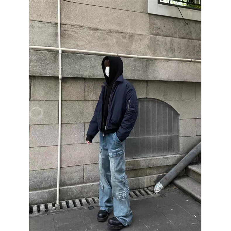 【有货】cleanfit藏青短款外套男美式高街飞行员夹克P15WW-特P55,男装夹克,星座1007（原301D）
