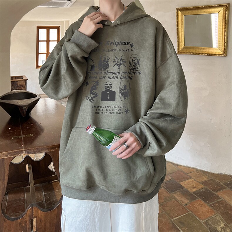 量大优可提供视频麂皮绒卫衣连帽HD019-1-LPWY4210-P40,男装卫衣,电商019-1