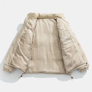 日系平铺灯芯绒拼接刺绣加厚面包服潮牌立领棉衣J5043-P110控178,绣花韩版无领大衣怎么搭配图片