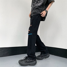 美式高街小众夏季破洞牛仔裤货号K726P60，男装牛仔裤，电商A063