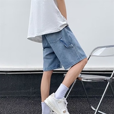 牛仔裤纯色水洗短裤男休闲侧设计中裤机能户外五分裤子N3233，男装牛仔裤，星座1116A-1（原606A）