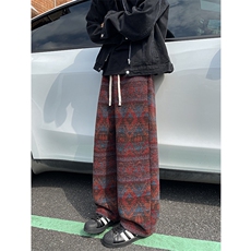 8XL-M羊羔绒裤子男冬季加绒加厚民族风重磅针织棉裤大码KZ023P78，男装民族服装，电商B312
