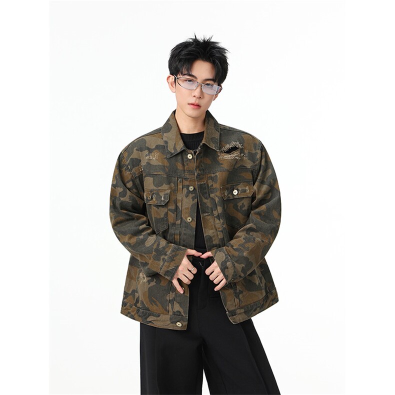 水洗牛仔外套男款春季美式痞帅上衣服宽松休闲工装夹克JK1318-P80,男装工装外套,星座1103-3