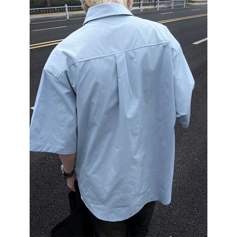 男士垫肩短袖衬衫2024新款ZG58P37,男装衬衫,星座1116-2