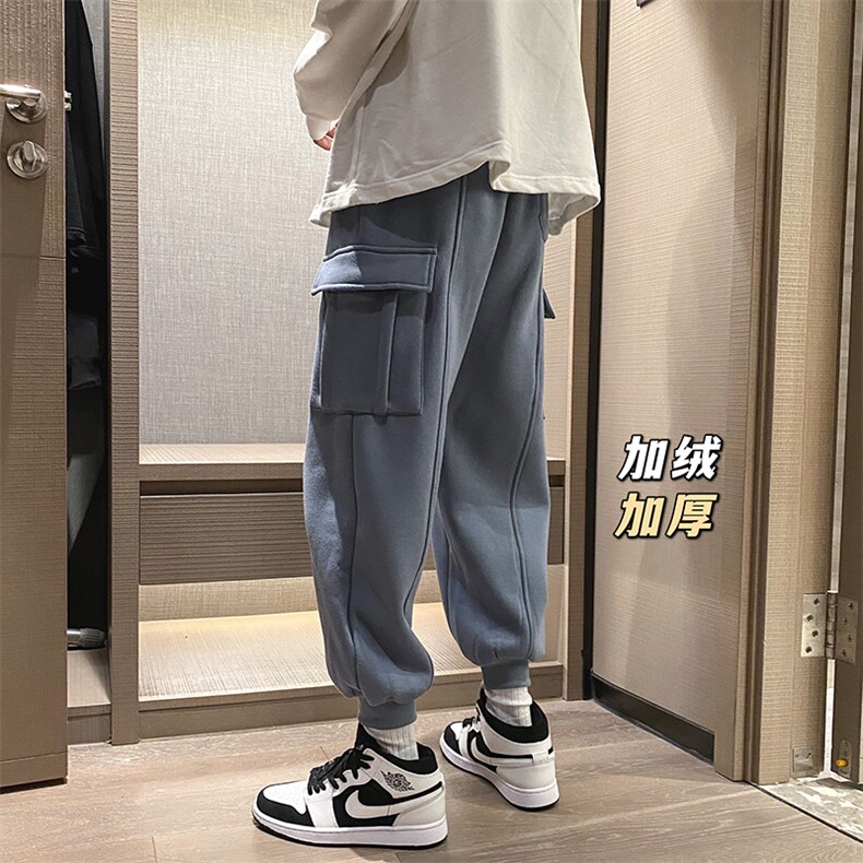 XZ409-1-K452-加绒P60-常规P55冬季加绒加厚运动裤工装休闲裤,男装休闲裤,星座1514
