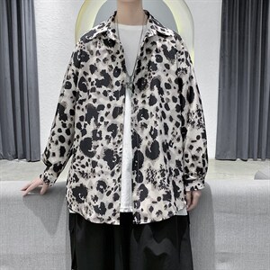 现货男装秋裤豹纹宽松潮流长袖衬衫上衣D201-DM113-P45,男装衬衫,电商D321-1