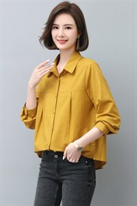 时尚宽松棉麻衬衣女长袖百搭显瘦休闲上衣新款韩版简约气质衬衫图片